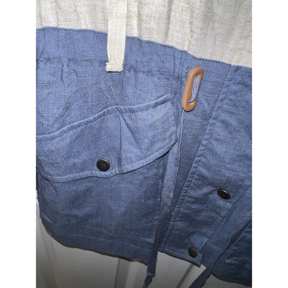 Blu Pepper Jacket Womens Sz S Two Tone Utility Jacket Linen Field Zip Up Coastal - Picture 6 of 11